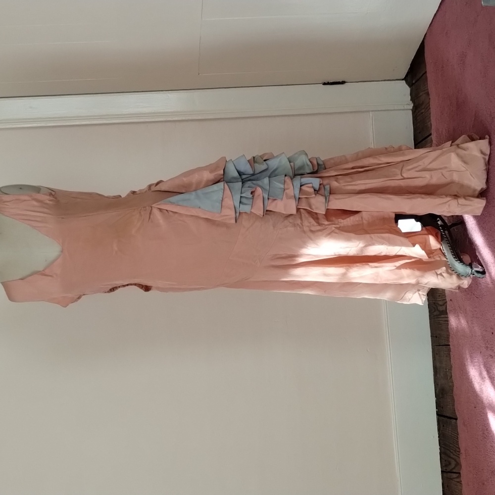 TRUE ANTIQUE 1920s Asymmetrical SILK MOIRE Marvelous FLAPPER DRESS - Picture 2 of 15